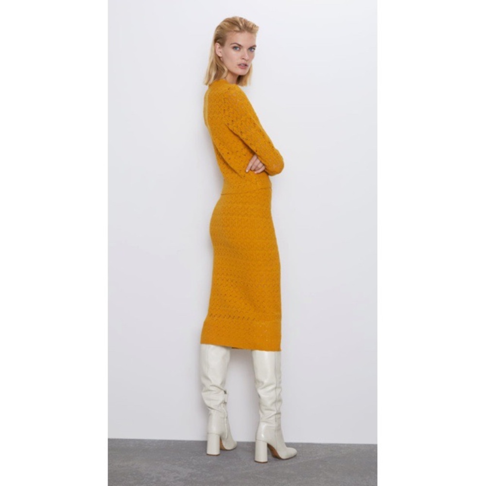 NWT! Zara Openwork Knit Midi Skirt